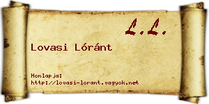 Lovasi Lóránt névjegykártya